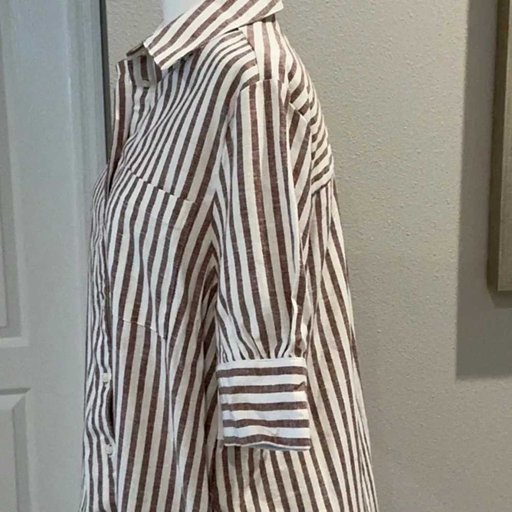 Old Navy NWT striped linen dress with pockets - Picture 3 of 5
